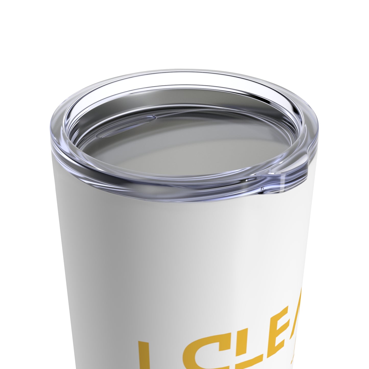 "Clean Life" White/Gold Tumbler 20oz