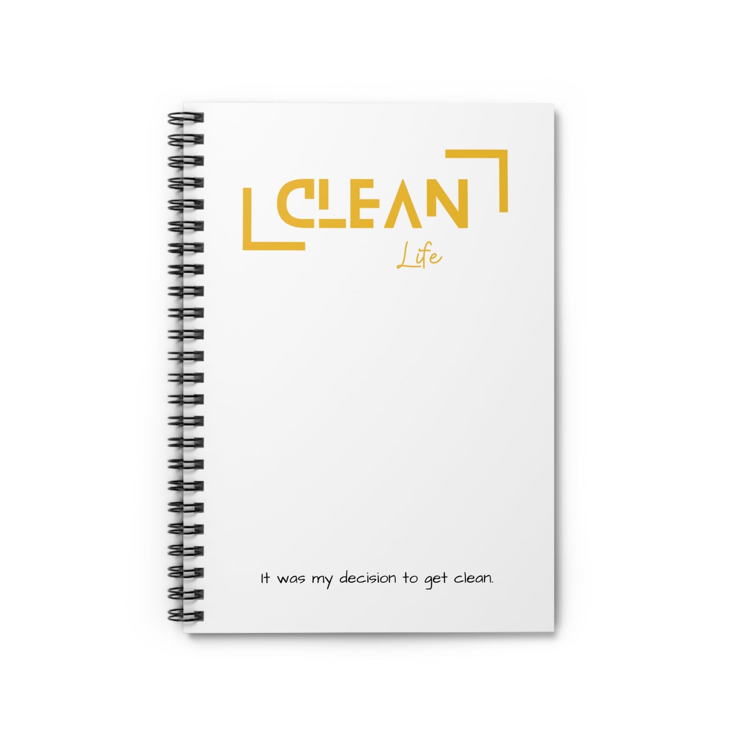 "Clean Life" White/Gold Spiral Notebook - Ruled Line
