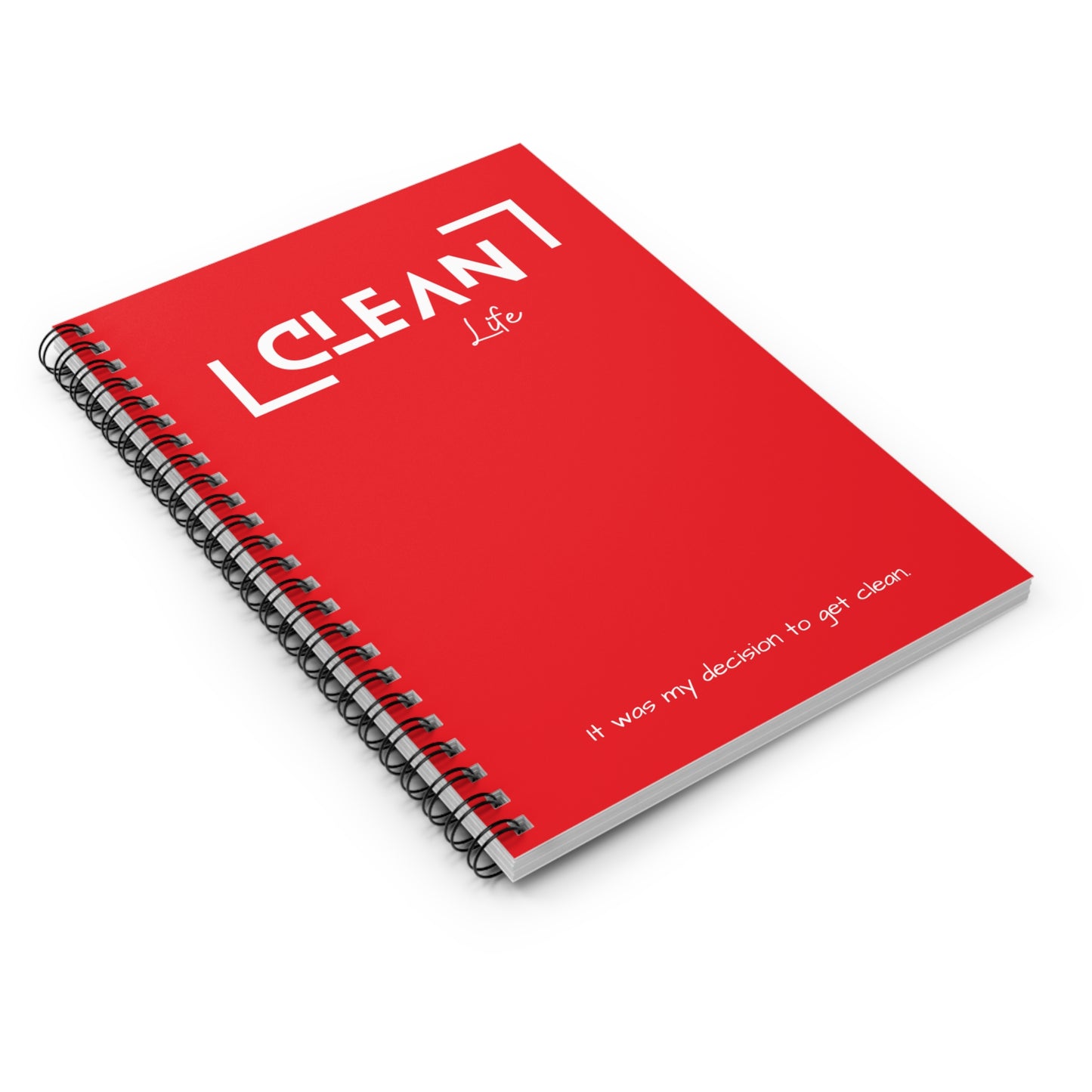 "Clean Life" Red Spiral Notebook - Ruled Line