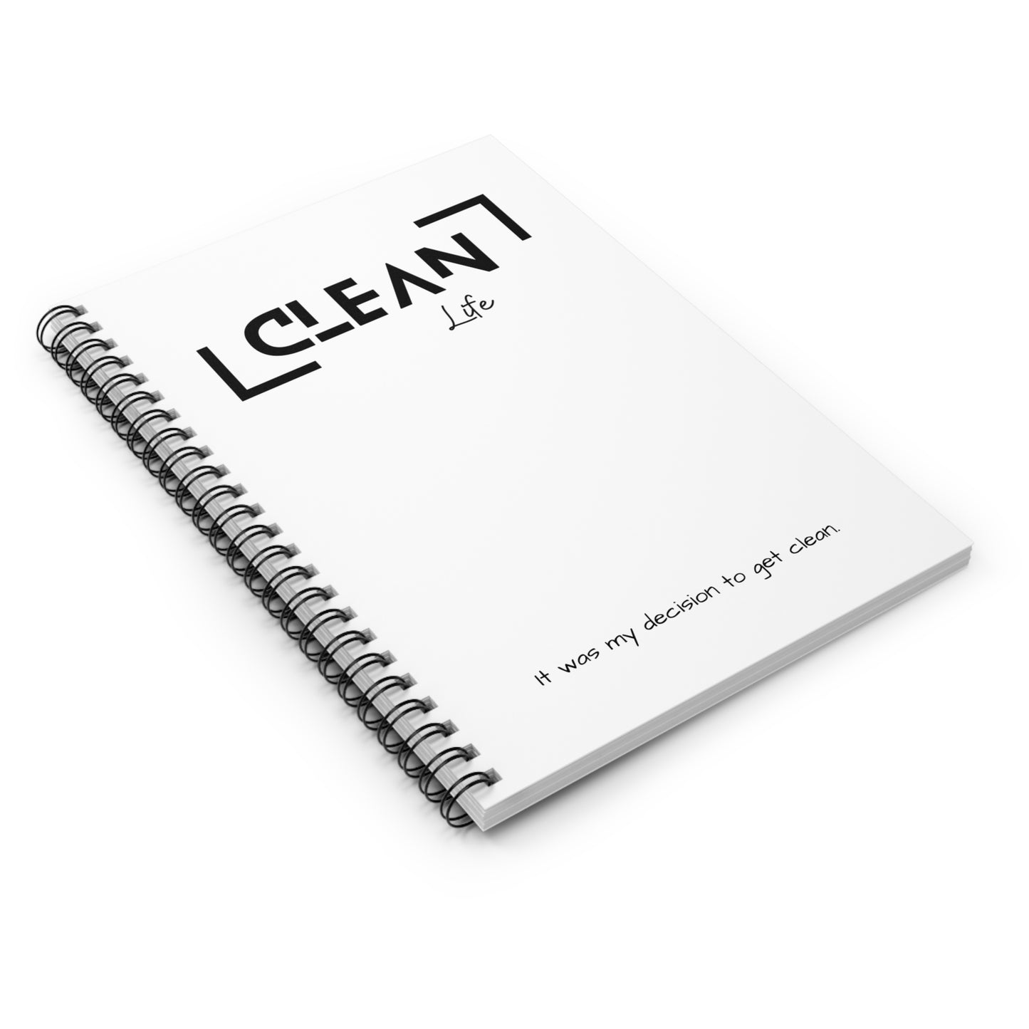 "Clean Life" White Spiral Notebook - Ruled Line