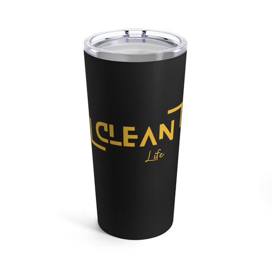 "Clean Life" Gold/Black Tumbler 20oz